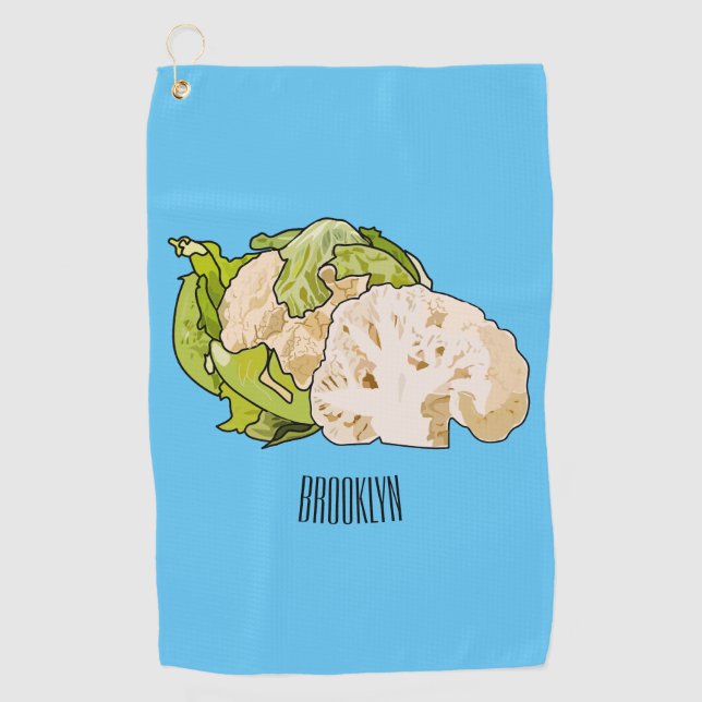 Serviette De Golf Illustration du chou-fleur (Devant)