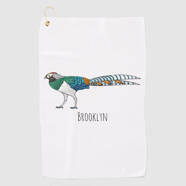 Serviette De Golf Illustration du faisan de Lady Amherst (Devant)