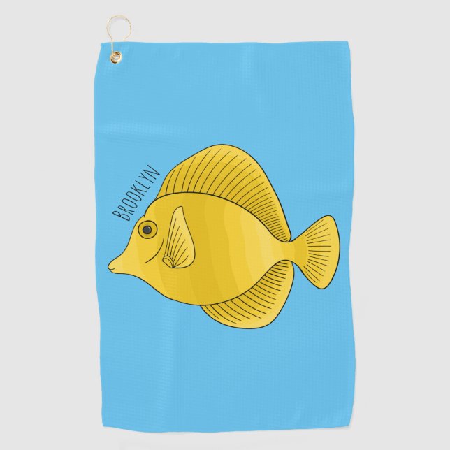 Serviette De Golf Illustration du poisson-tang jaune (Devant)