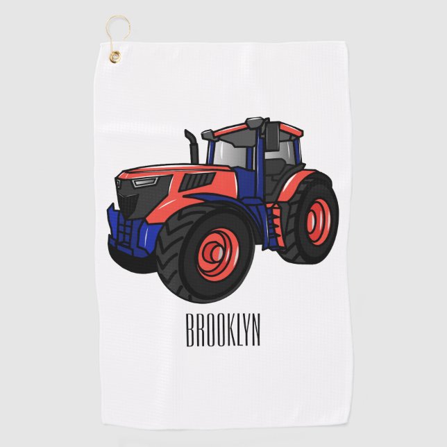 Serviette De Golf Illustration du tracteur (Devant)