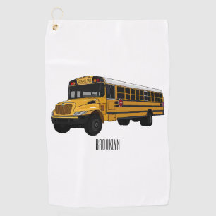 Serviette De Golf Illustration d'un autobus scolaire