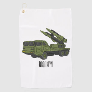 Serviette De Golf Illustration d'un camion de missiles militaires