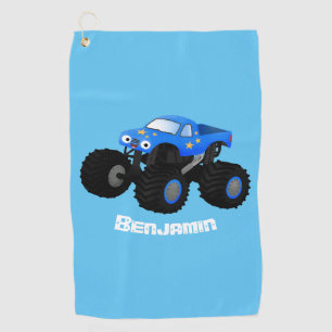Serviette De Golf Illustration d'un camion monstre bleu mou