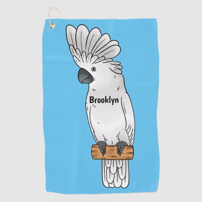Serviette De Golf Illustration d'un oiseau de cobaye-parapluie (Devant)