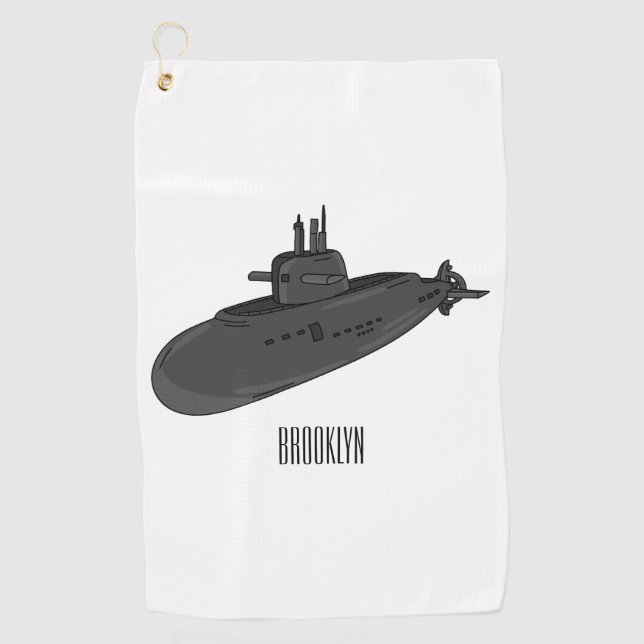 Serviette De Golf Illustration sous-marine (Devant)
