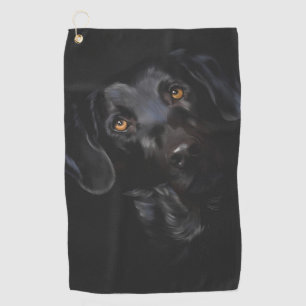 Serviette De Golf Immense peinture numérique du labrador noir