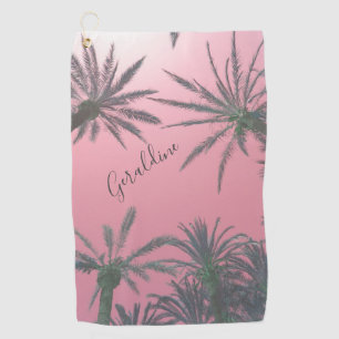 Serviette De Golf Impression de Palmier rose mignon