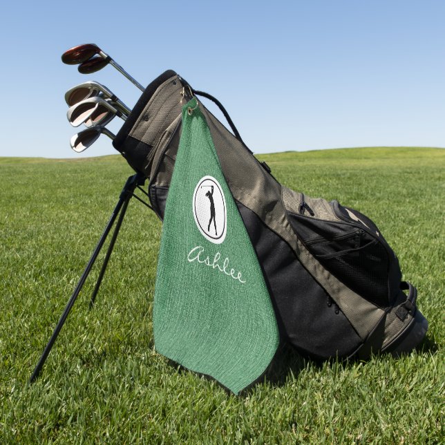 Serviette De Golf Impression de tissu denim vert printemps, Femme (Vert)