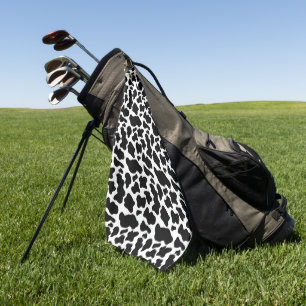 Serviette De Golf Impression de vache noire et blanche
