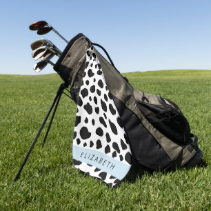 Serviette De Golf Impression De Vache, Spots De Vache, Noir Et Blanc