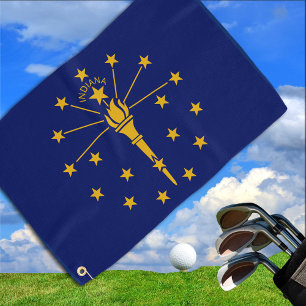 Serviette De Golf Indiana Flag & Indiana State USA Golf /fans sporti