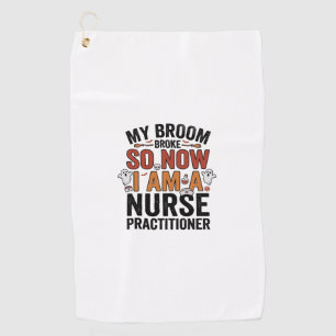 Serviette De Golf Infirmière de Halloween praticienne balai cassé vi