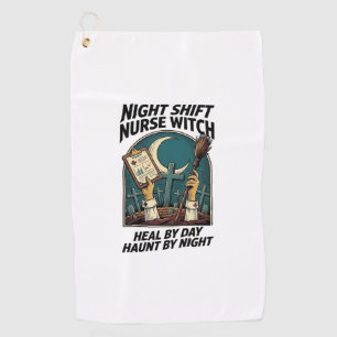 Serviette De Golf Infirmière de nuit Sorcière Rétro Halloween T-Shir
