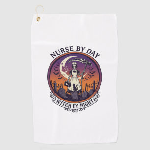 Serviette De Golf Infirmière d'Halloween de jour_1