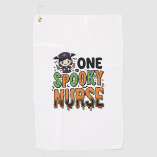 Serviette De Golf Infirmière effrayante Halloween Dessin de gravure