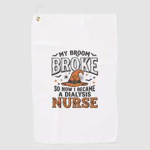 Serviette De Golf Infirmière en dialyse Halloween Sorcière Balai Cas