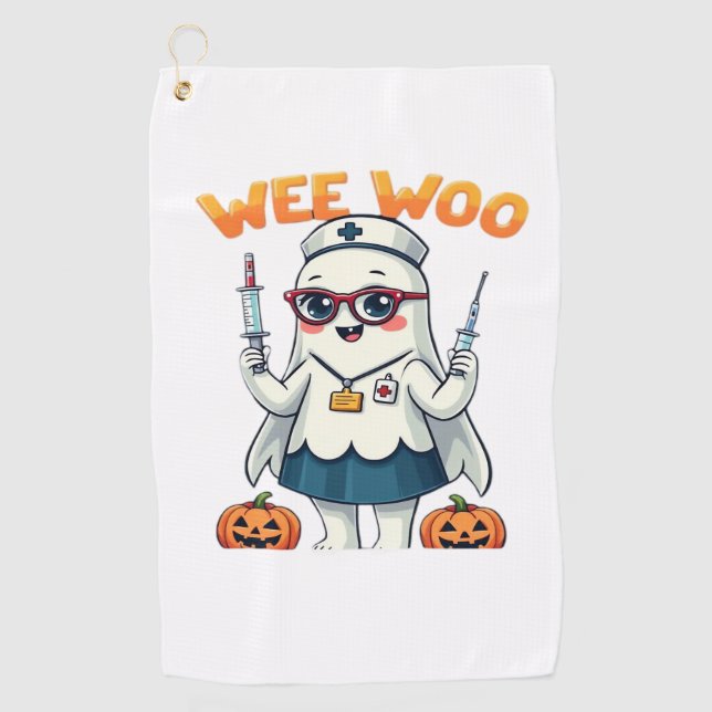 Serviette De Golf Infirmière Halloween prêt T-shirt classique (Devant)