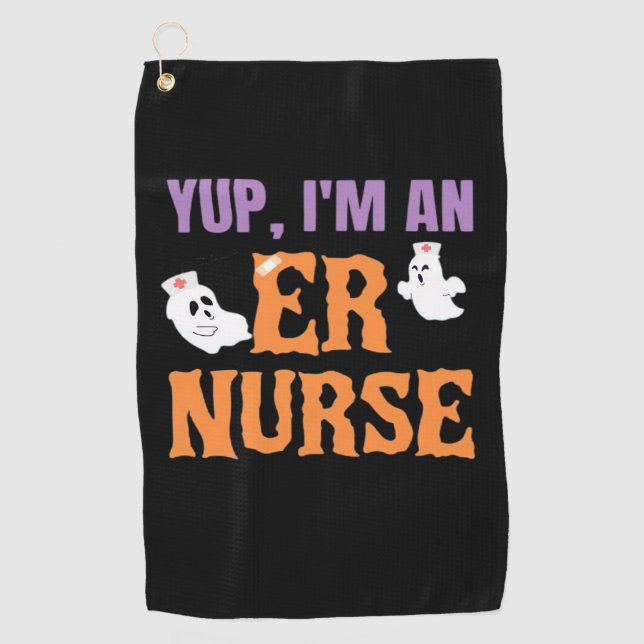 Serviette De Golf infirmière infirmière Boo Crew Urgence infirmière  (Devant)