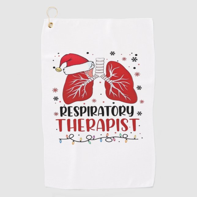 Serviette De Golf Infirmière thérapeute respiratoire Noël, Poumon Ch (Devant)