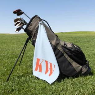 Serviette De Golf Initiales Monogramme Moderne Bleu Orange Personnal