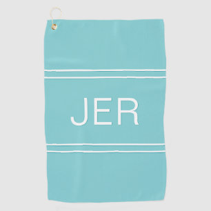 Serviette De Golf Initiales Monogrammes Golfer Modernes Design Turqu