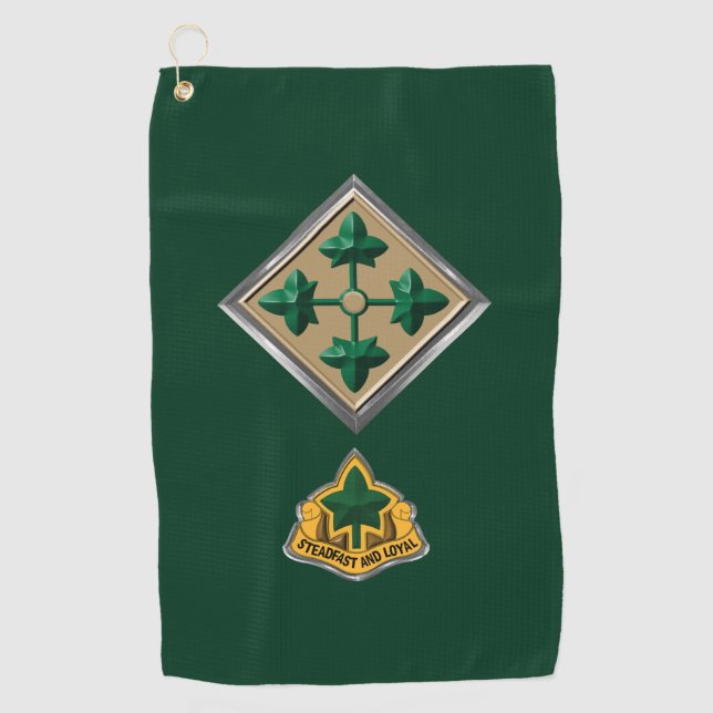 Serviette De Golf Insigne de patchs personnalisé de la 4e division d (Devant)