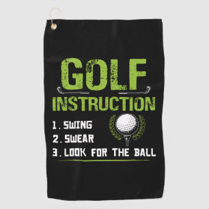 Serviette De Golf Instructions de golf amusantes