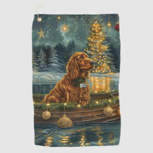 Serviette De Golf Irish Red Setter Christmas Festive Voyage