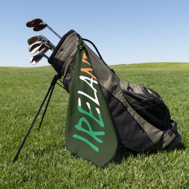 Serviette De Golf Irlande superposée sur le drapeau irlandais gtcnm (Vert)