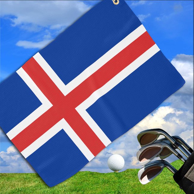 Serviette De Golf Islande Drapeau & Islande golf / sports Golf Reykj (Créateur téléchargé)