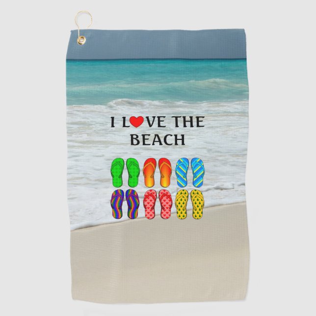 Serviette De Golf J'adore la plage (Devant)