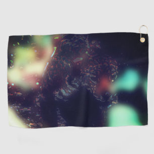 Serviette De Golf Jaguar avec effet foncé et torches de couleurs dou