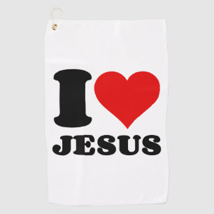 Serviette De Golf j'aime la citation chrétienne de Jésus