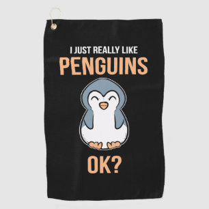 Serviette De Golf J'Aime Vraiment Penguin