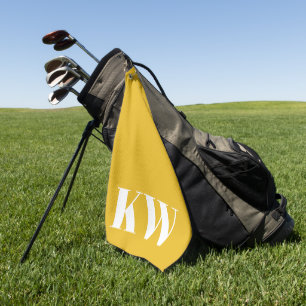 Serviette De Golf Jaune Été Moderne Monogramme Personnalisé