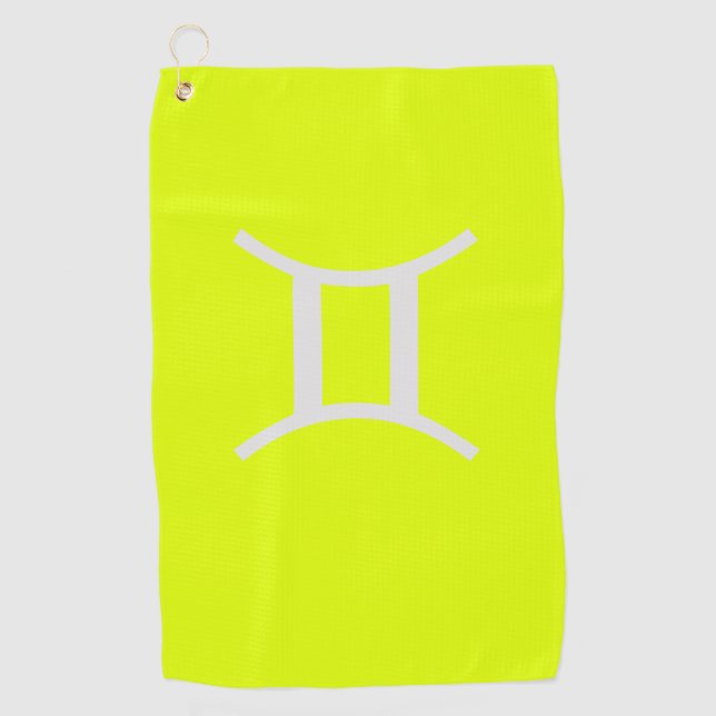 Serviette De Golf jaune fluorescent -serviette de golf Gemini (Devant)