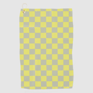 Serviette De Golf Jaune + gris À damiers Motif de tableau de bord