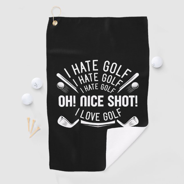 Serviette De Golf Je déteste le golf (En situation)