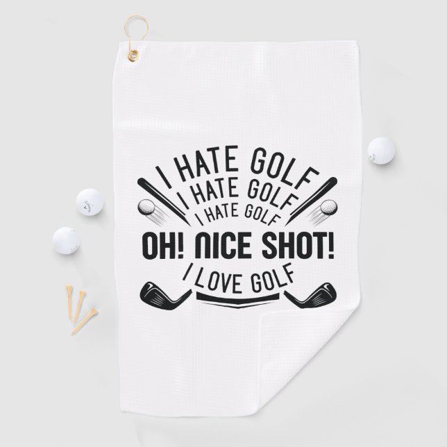 Serviette De Golf Je déteste le golf (En situation)