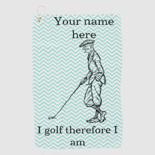 Serviette De Golf "Je golf donc je suis" Personnalisé Funny