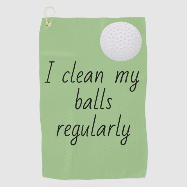 Serviette De Golf Je Nettoie Régulièrement Mes Boules Humour Drôle (Devant)