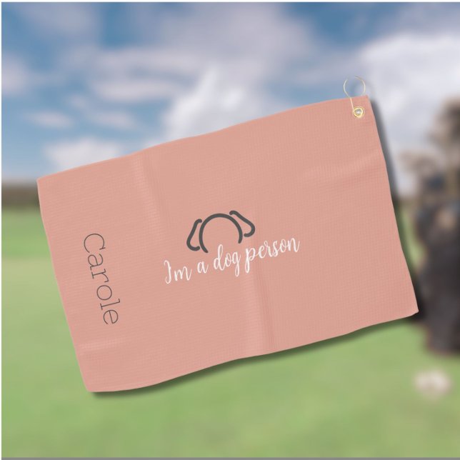 Serviette De Golf Je suis une personne de chien Citation personnalis (Customize this trendy golf towel from the "I'm a dog person"collection. Perfect for next round of 18)
