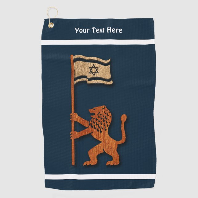 Serviette De Golf Jerusalem Lion With Flag (Devant)