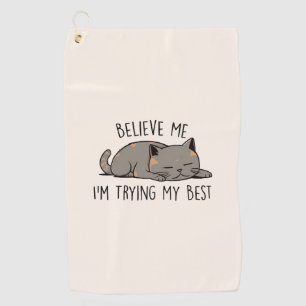 Serviette De Golf J'essaie mon meilleur chat mignon