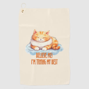 Serviette De Golf J'essaie mon meilleur chat orange mou