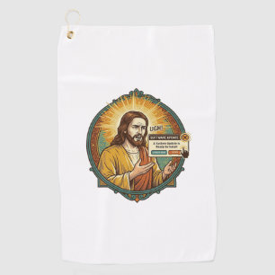 Serviette De Golf Jésus Mise à Jour Logcielle Ennuyeuse Pop Up Humou