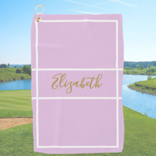 Serviette De Golf Joli violet simple avec nom personnalisé dames