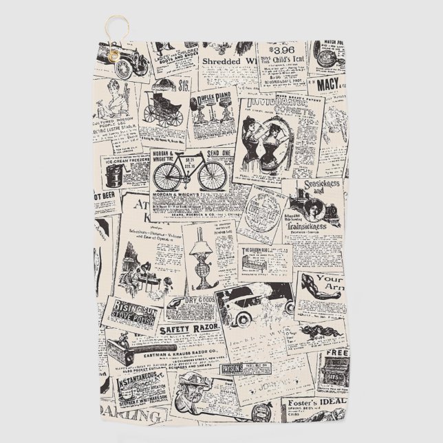 Serviette De Golf Journal vintage (Devant)