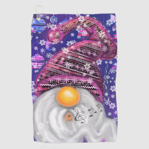 Serviette De Golf Joyeux Gnome En Casquette Violet Chante Une Chanso