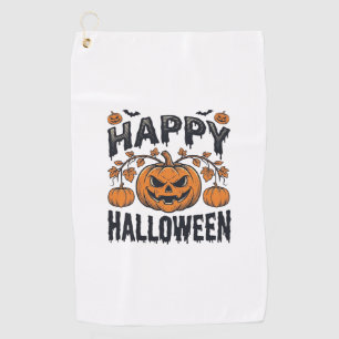Serviette De Golf Joyeux Halloween Citrouille Design de Gravure Vint